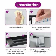 Держач за кърпи Черно 40 x 9 x 4 см Неръждаема стомана