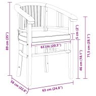 Градински столове 2 pcs Кафяво 63 x 58 x 89 см