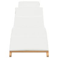 Шезлонг Кремаво бяло 188 x 55 x 59 см Тиково дърво масив