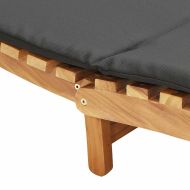 Шезлонг Тъмносив 188 x 55 x 59 см Тиково дърво масив