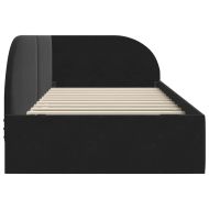 Ъглова рамка за легло с таблото Черно 80 см x 200 см Кадифе