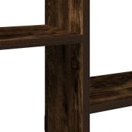 Стенен кубичен рафт, 5 отделения, опушен дъб, инженерно дърво