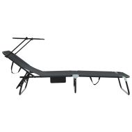 Сгъваем шезлонг Черно 190 x 57 x 81 см оксфорд