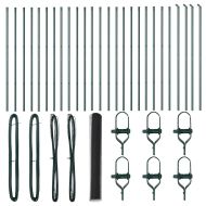 Оградa с колчета Сив 1.4 x 50 m Покрит със PVC стомана