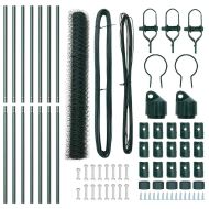 Оградa с колчета Зелен 1.4 x 10 m Покрит със PVC стомана