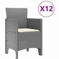 Комплект за хранене в градината с възглавница 13 pcs Светлосиво