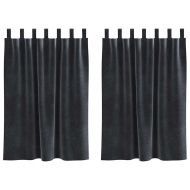 Затъмняващи завеси 2 pcs Тъмен сив 140 x 140 cm Кадифе