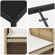 Комплект за хранене в градината 5 pcs Бежово Полиратан