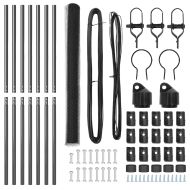 Оградa с колчета Сив 1.6 x 10 m Покрит със PVC стомана