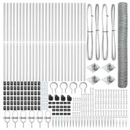 Оградa с колчета Сребрист 1.2 x 50 m Покрит със PVC стомана