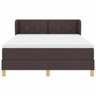 Легло с пружинирана основа Тъмен кафяв 140 x 200 cm текстил