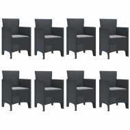 Комплект за хранене в градината 9 pcs Антрацит Ратан Polt