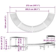 Кръгла открита гореща вана Кафяво 272 x 120 x 55.5 см