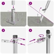 Оградни стълбове 7 pcs Сребрист Ø32mm 110 см