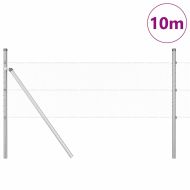 Оградa с колчета Сребрист 0.8 x 10 m Покрит със PVC стомана