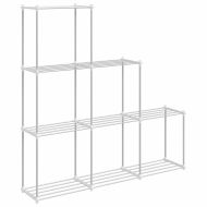 Рафтове за съхранение с рафт бял 43 x 27 x 90 см Алуминий