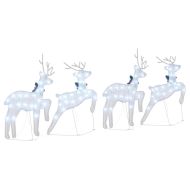 LED елени 4 pcs Сребрист текстил