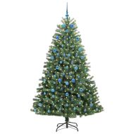 Изкуствено коледно дърво с хингед Зелен 210 cm PVC и метал
