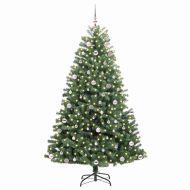 Изкуствено коледно дърво с хингед Зелен 240 cm PVC и метал