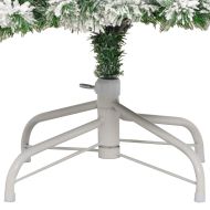 Изкуствено коледно дърво с хингед с поставка Зелен и бял 180 cm