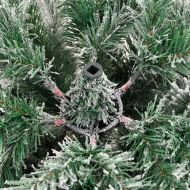 Изкуствено коледно дърво с хингед с поставка Зелен и бял 210 cm