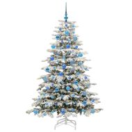 Изкуствено коледно дърво с хингед Бяло 180 cm PE и PVC