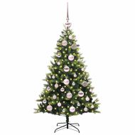 Изкуствен коледен дърво с панти 150 LEDs Зелен 120 cm PVC и PE