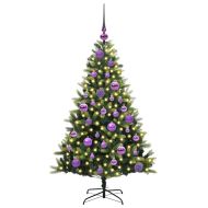 Изкуствен коледен дърво с панти 150 LEDs Зелен 120 cm PVC и PE