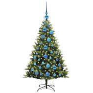 Изкуствен коледен дърво с панти 150 LEDs Зелен 120 cm PVC и PE