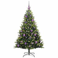 Изкуствен коледен дърво с панти 150 LEDs Зелен 150 cm PVC и PE