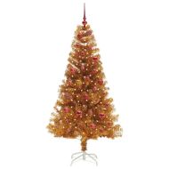 Коледно дърво с 150 LED светодиода Златист 150 cm PET