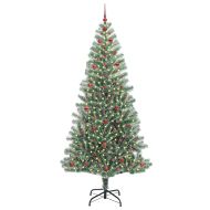 Изкуствена коледна елха със сняг и LED светлина 240 cm