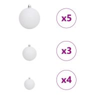 С изкуствено коледно дърво с поставка Бяло 150 cm PE и PVC