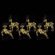 LED елени с 180 LED светодиода 6 pcs Златист PET