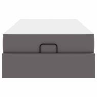 Рамка за легло с матрак Сив 90 x 190 cm Изкуствена кожа