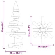 Дървено Коледно Дърво Кафяво 60 cm Борово дърво масив