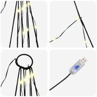 LED коледна елха с колчета за земя Топло бяло 306 см Метал