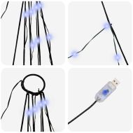 LED коледна елха с колчета за земя Синьо 511 см Метал