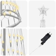 LED Коледна Елха с поставка Топло бяло 51 х 51 х 190 см Метал