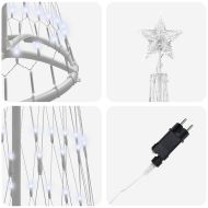 LED Коледна Елха с поставка Хладно бяло 51 х 51 х 190 см Метал