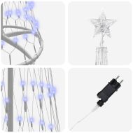 LED Коледна Елха с поставка Синьо 70 х 70 х 250 см Метал