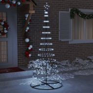 LED Коледна Елха Хладно бяло 100 х 100 х 250 см Метал