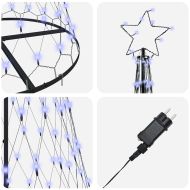 LED Коледна Елха с поставка Синьо 100 х 100 х 250 см Метал