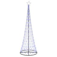 LED Коледна Елха Синьо 100.5 х 100.5 х 302.5 см Метал