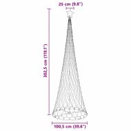 LED Коледна Елха Синьо 100.5 х 100.5 х 302.5 см Метал
