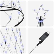 LED Коледна Елха с поставка Синьо 138.5 х 138.5 х 399 см Метал