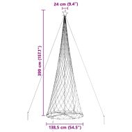 LED Коледна Елха с поставка Синьо 138.5 х 138.5 х 399 см Метал