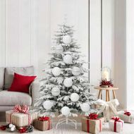 Комплект коледни топки 9 pcs Бяло Пластмаса