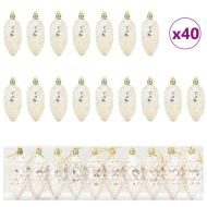 Коледна топка от борови шишарки 40 pcs Шампанско Пластмаса