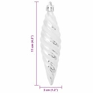 Коледна спирална топка 40 pcs Сребрист Пластмаса